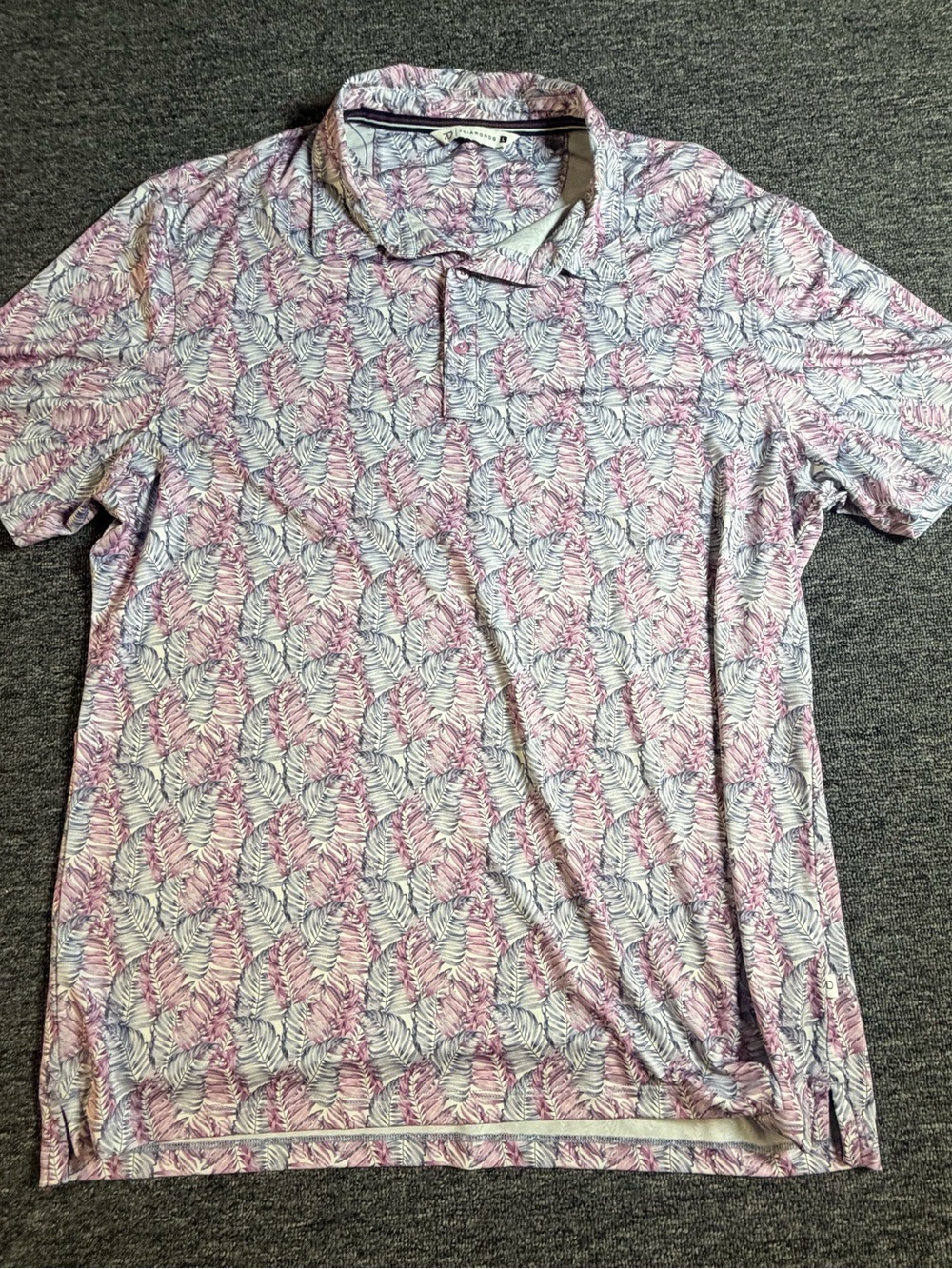 7 Diamonds Shirt Mens L Floral 4 Way Stretch Short Sleeve Button Up